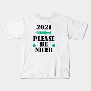 2021 Optimist Injection Mask Funny New Year Virus Gift Kids T-Shirt